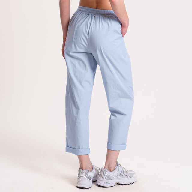 Haveone-Pantalone popeline cotone light - cielo