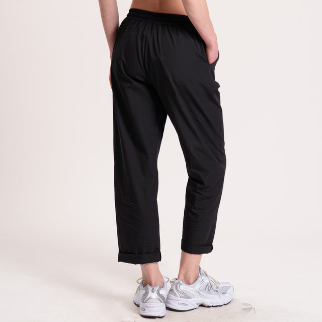 Haveone-Pantalone popeline cotone light - nero