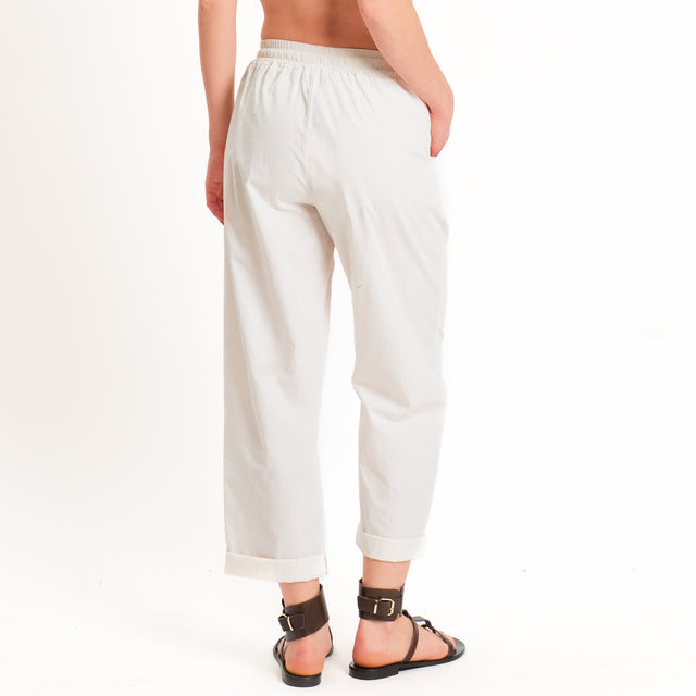 Haveone-Pantalone 100% cotone con coulisse - burro