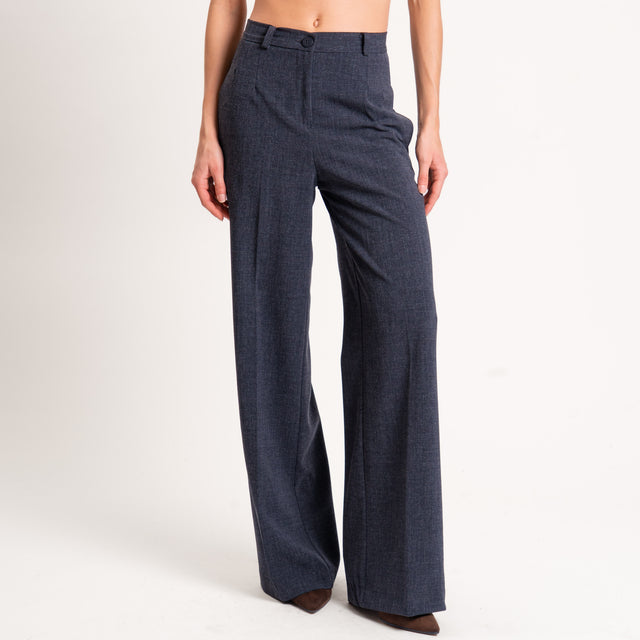 Haveone-Pantalone dritto con pinces - grigio melange
