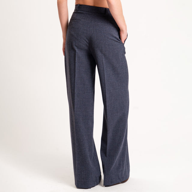 Haveone-Pantalone dritto con pinces - grigio melange