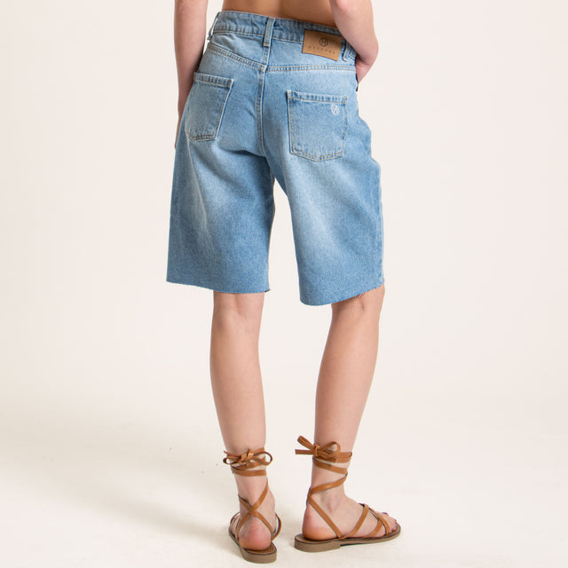 Haveone-Bermuda jeans taglio vivo - denim
