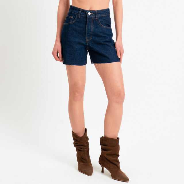 Haveone-Shorts VIOLET taglio vivo - denim scuro