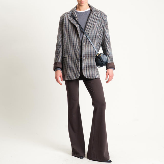 Haveone-Pantalone bootcut punto milano - moro