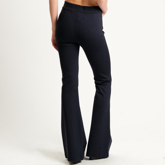 Haveone-Pantalone bootcut punto milano - nero