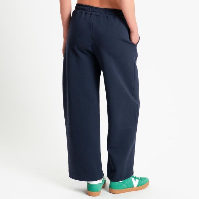 Haveone-Pantalone felpa elastico in vita - blu