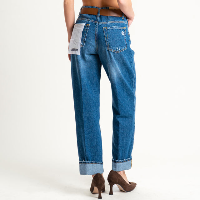 Haveone- Jeans MANDY dritto con risvolto - denim