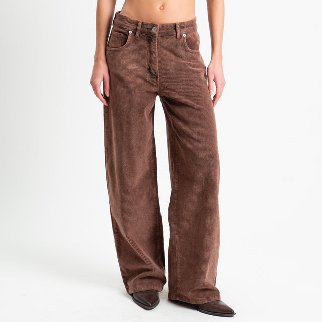 Pantalón de terciopelo Haveone-500-line - marrón oscuro