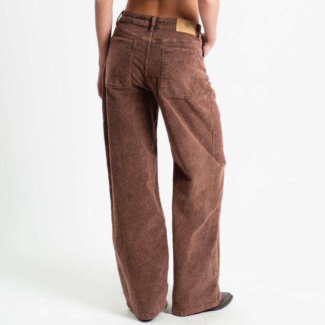 Pantalón de terciopelo Haveone-500-line - marrón oscuro