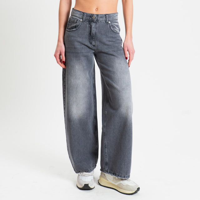 Haveone-Jeans BELLA wide leg - denim nero