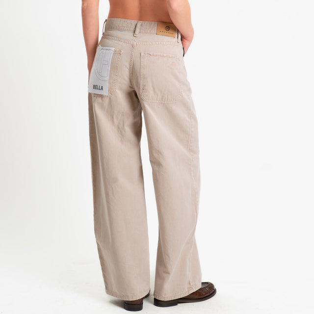 Haveone-Jeans BELLA wide leg acid wash - beige