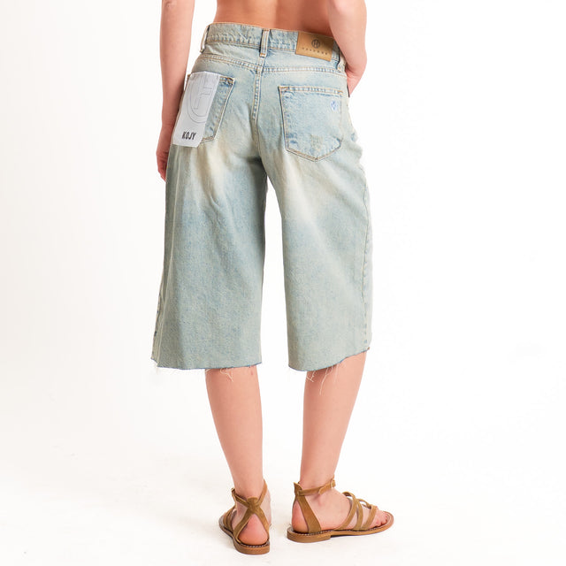 Haveone-Bermuda jeans KOJY taglio vivo - denim chiaro