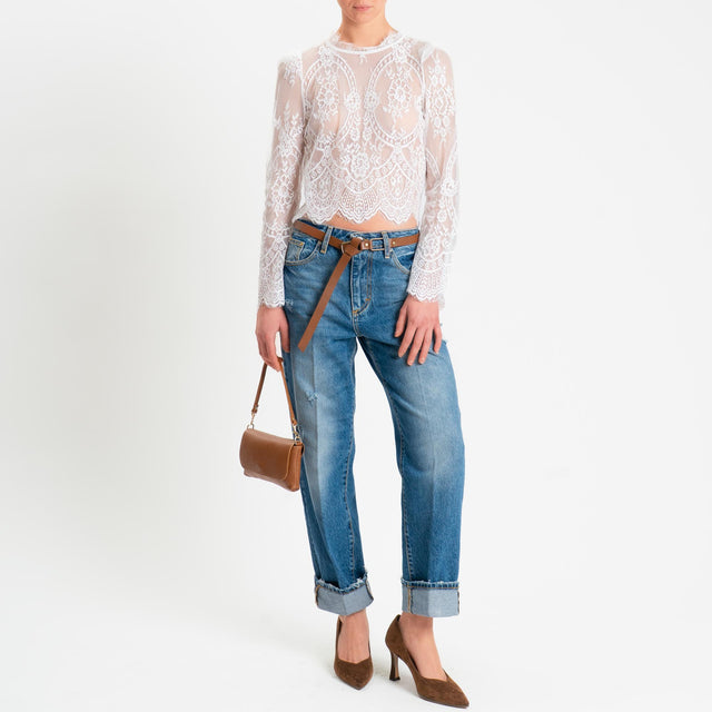 Haveone-Jeans MANDY straight con risvolto - denim