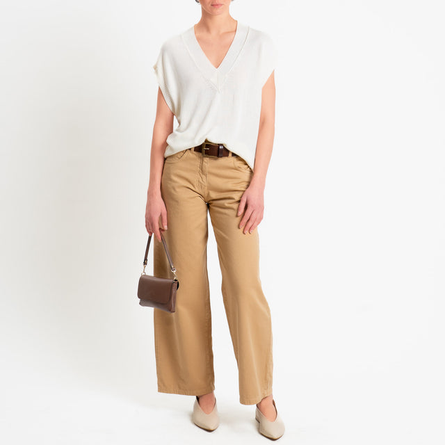 Haveone-Jeans BELLA wide leg fit - beige