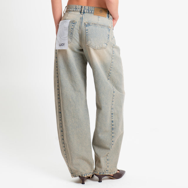 Haveone-Jeans LUCY barrel fit - denim sabbiato