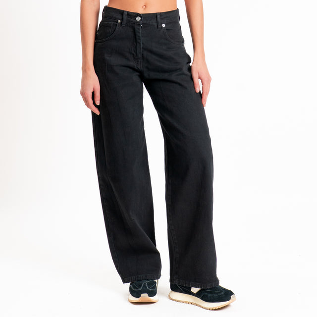Haveone-BELLA wide leg trousers - black