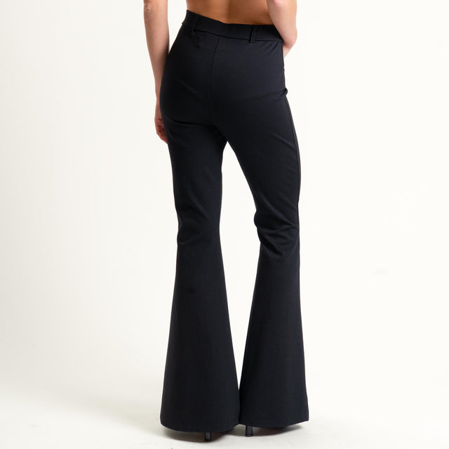 Haveone-Pantalone bootcut punto milano - nero