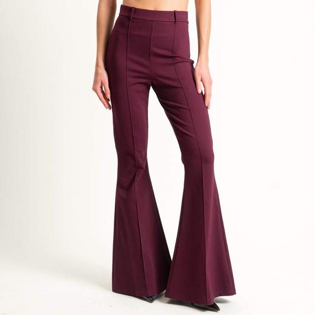 Haveone-Pantalone bootcut punto milano - prugna