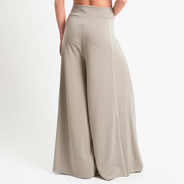 Haveone-Pantalone felpa wide leg - salvia/burro