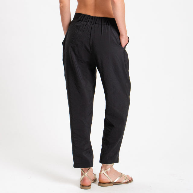 Haveone-Pantalone tessuto modal fibra naturale - nero