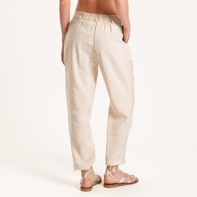 Haveone-Pantalone tessuto modal fibra naturale - beige