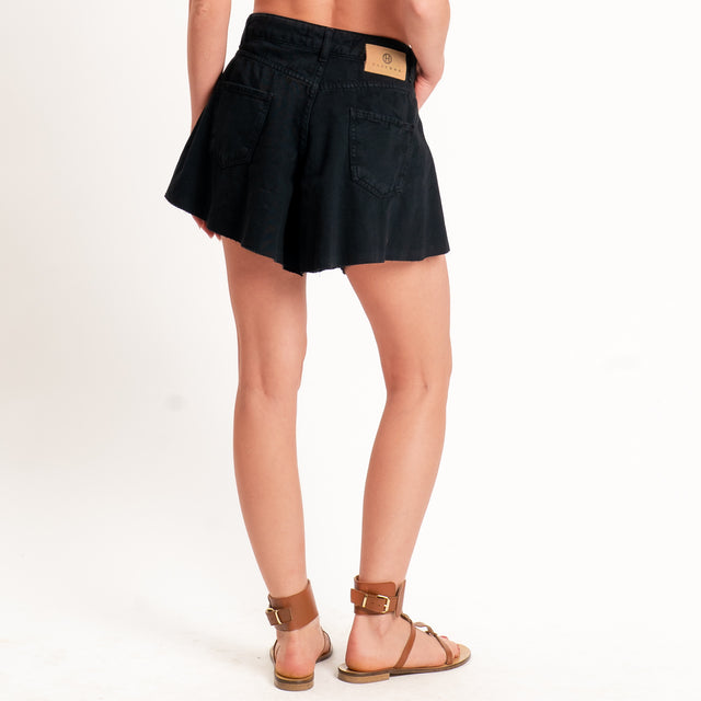 Haveone-Shorts IVY a farfalla jeans taglio vivo - nero