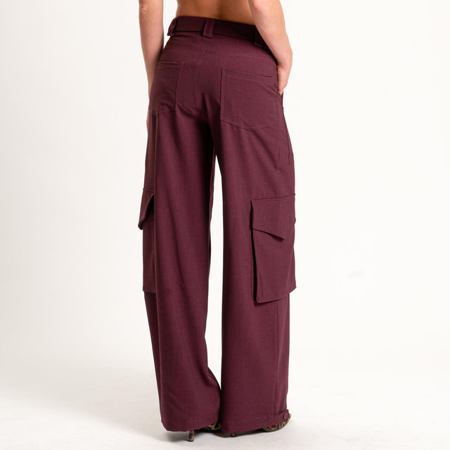 Haveone-Pantalone cargo - Bordeaux