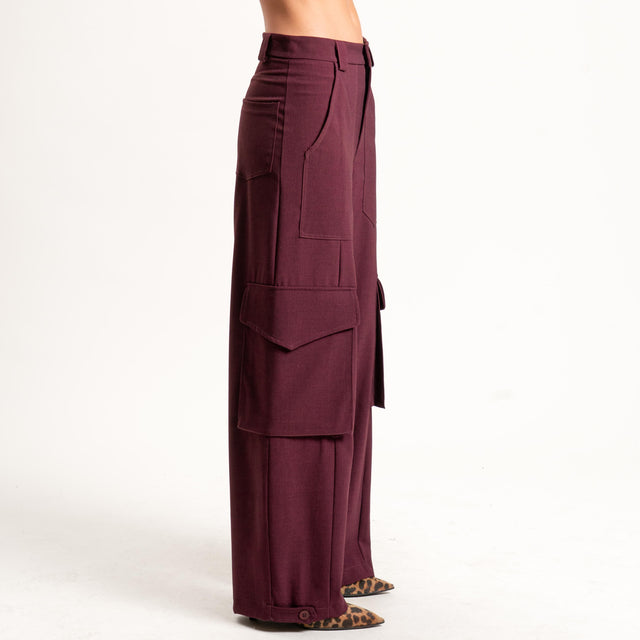 Haveone-Pantalone cargo - Bordeaux