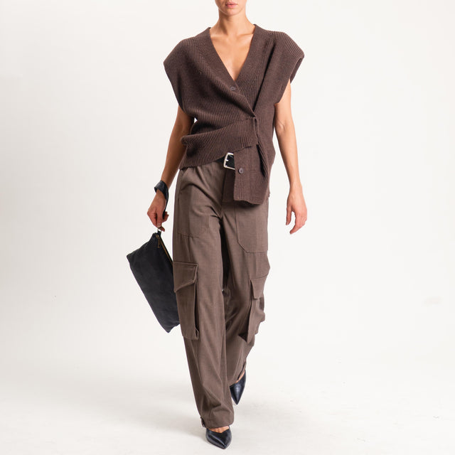 Haveone-Pantalone cargo - moro