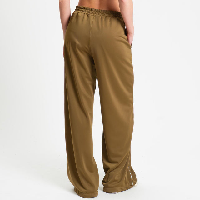 Haveone-Pantalone palazzo acetato banda laterale - olio