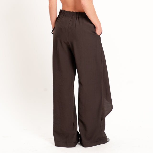Haveone-Pantalone portafoglio misto lino - moro