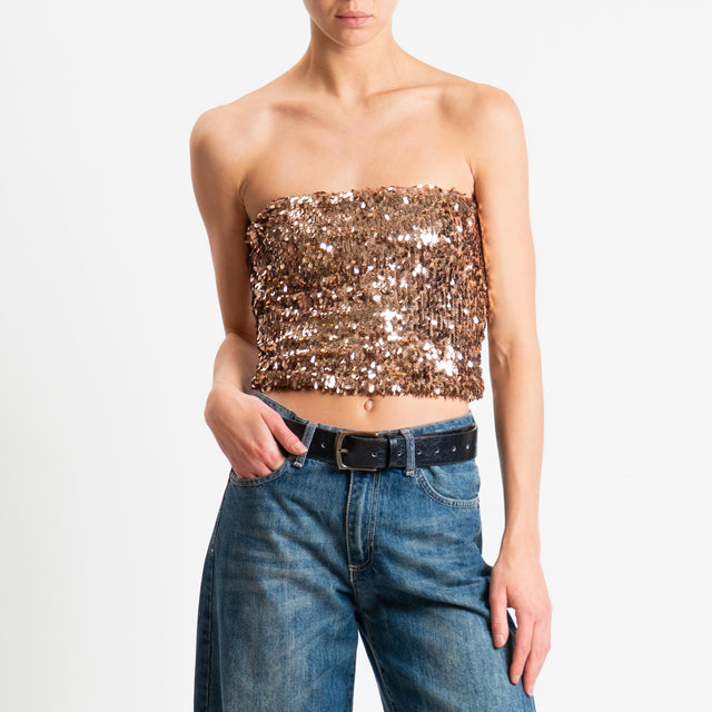 Haveone-Top fascia con paillettes - bronzo