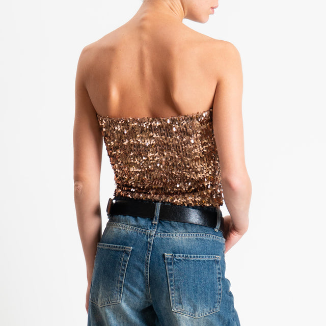 Haveone-Top fascia con paillettes - bronzo