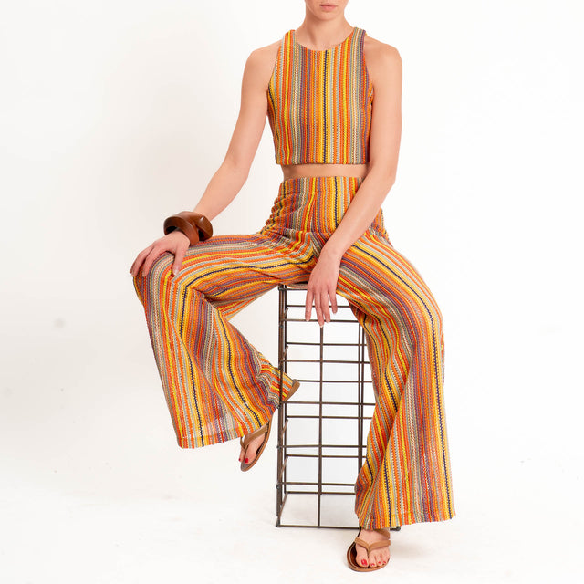 Haveone-Top cropped traforato - multicolor