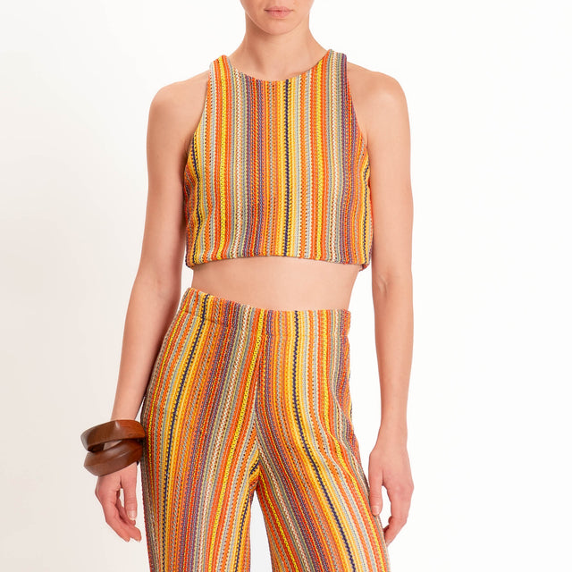 Haveone-Top cropped traforato - multicolor