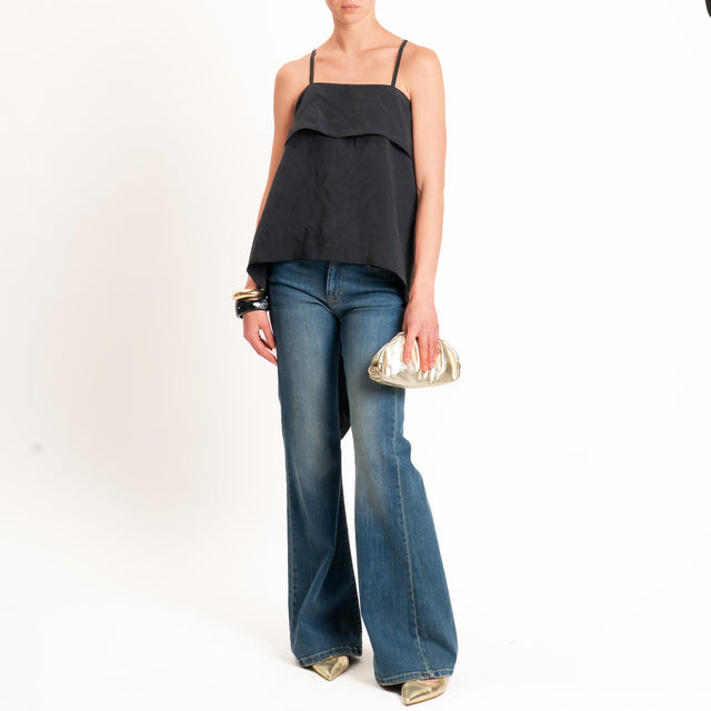 Haveone-Top tessuto modal - nero