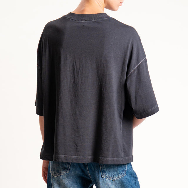 Haveone- T-shirt stampa tigre stone washed - antracite
