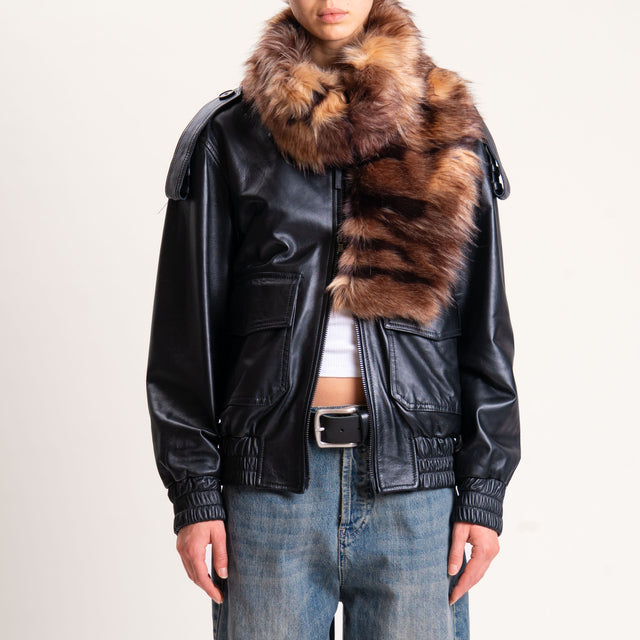 Haveone-Sciarpa ecopelliccia - moro/beige