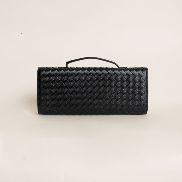W by white mood-Pochette clutch intrecciata - Nero