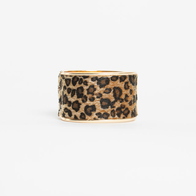 W by Whitemood - Pulsera rígida de piel de potro macu - dorado/marrón oscuro/negro