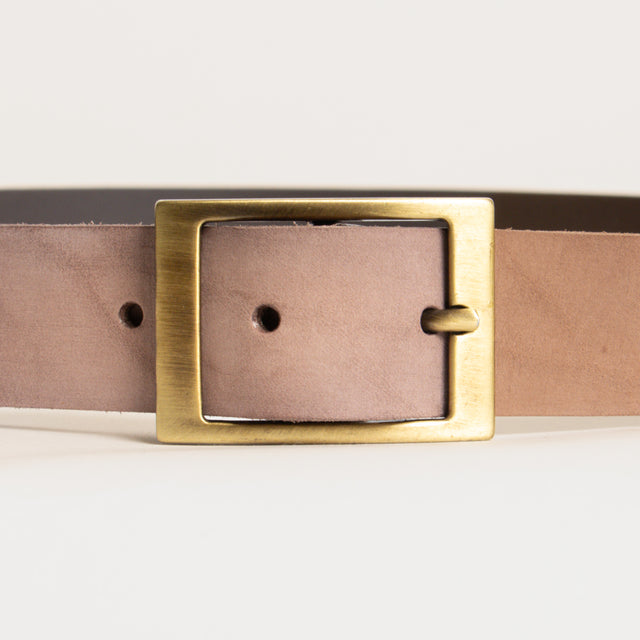 Zeroassoluto-Cintura vera pelle fibbia quadrata - mauve