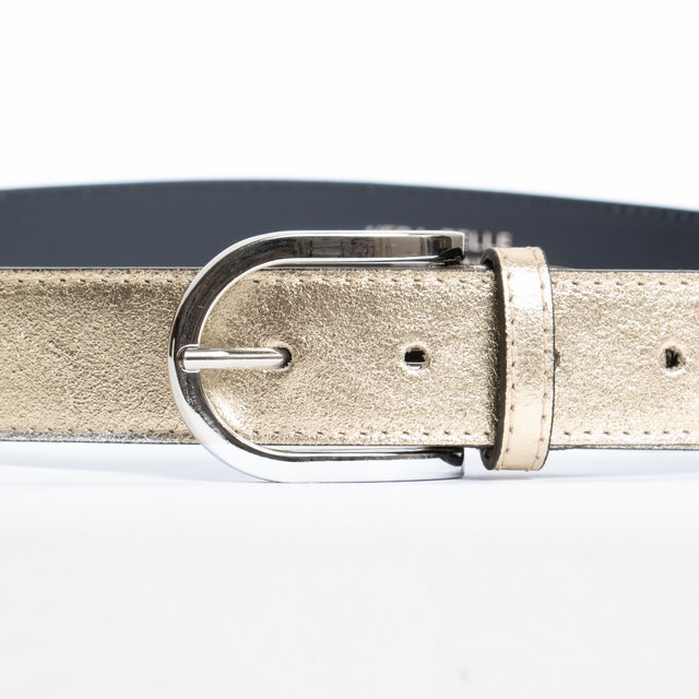 W by Whitemood-Cintura laminata genuine leather - gold