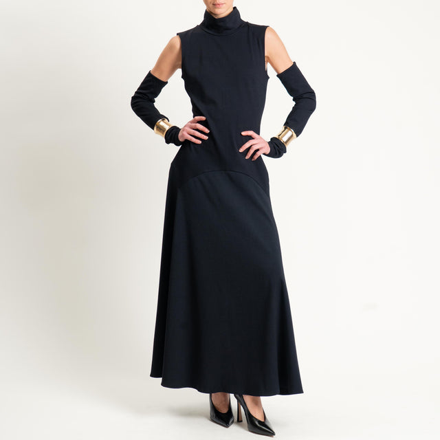 Imperial-Abito punto milano con manicotti - nero