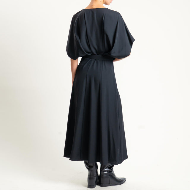 Imperial-Abito spacco davanti con cintura - nero