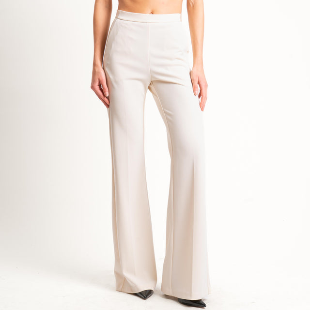 Imperial-Pantalone crêpe elasticizzato - gesso