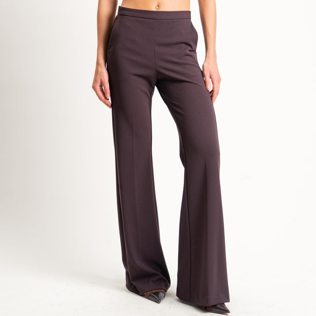 Imperial-Pantalone crêpe elasticizzato - moro