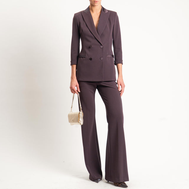 Imperial-Pantalone crêpe elasticizzato - moro