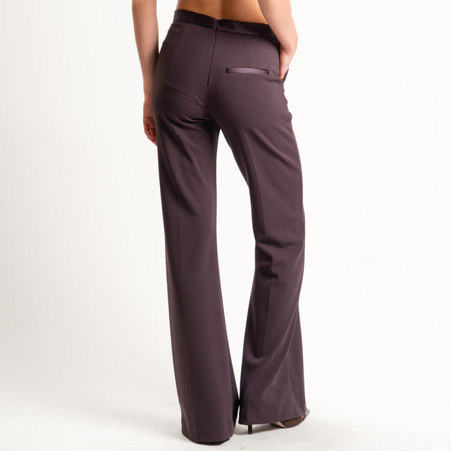 Imperial-Pantalone crêpe elasticizzato - moro