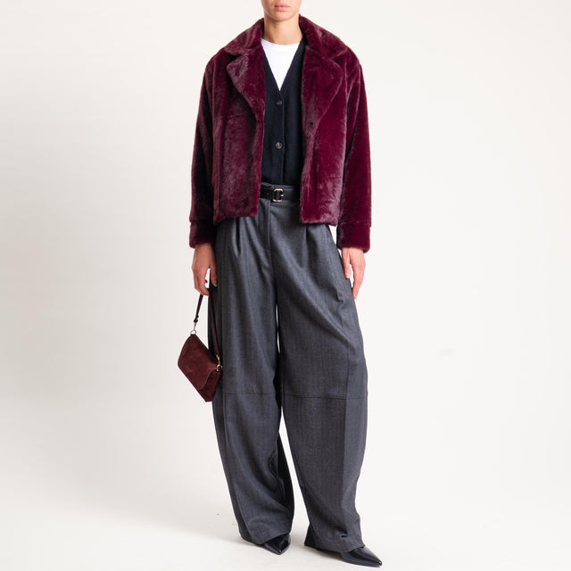 Imperial-Pantalone barrel extra wide leg spigato - nero