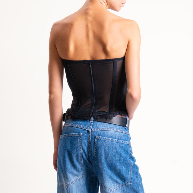 Imperial-Top a fascia con pizzo - nero